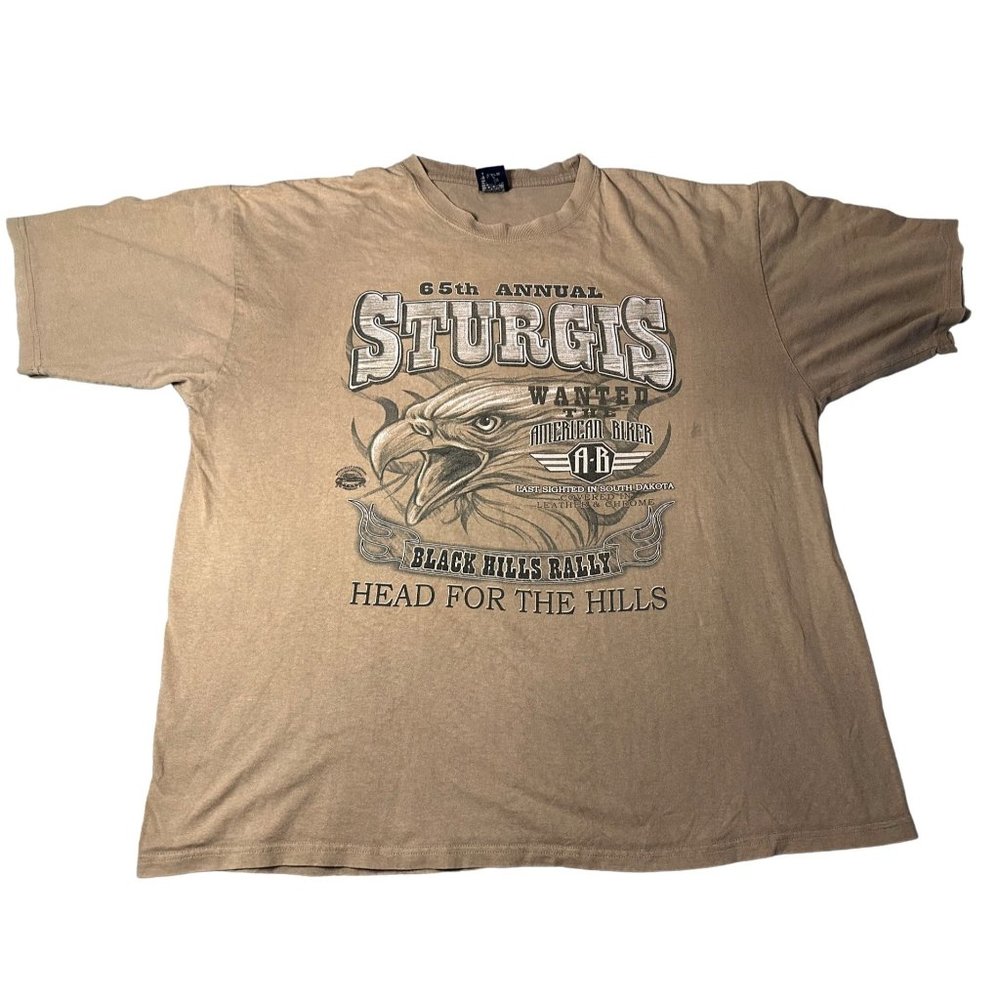 Sturgis 65th Annual Biker Tee 2005 XL Beige